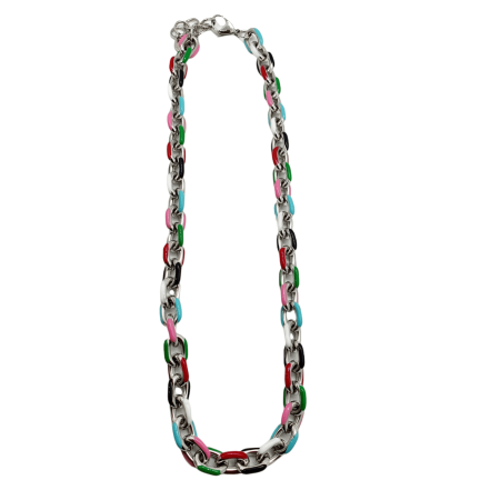 Collana Donna Acciaio mod. Smalto Maxi - acciaio