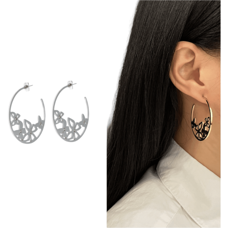 Orecchino Donna Acciaio mod. Mix Fantasia Cerchio