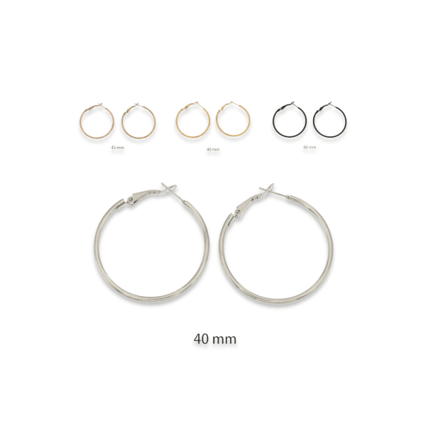 FOCALOOK Orecchini A Cerchio In Acciaio Inossidabile 316L - Placcati Oro E Nero - Diametri 40/60/80 Mm - Ipoallergenici E Resistenti - Con Confezione Regalo